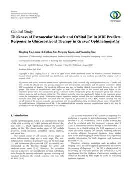 Thickness of Extraocular Muscle and Orbital Fat in MRI Predicts Response to Glucocorticoid Therapy in Graves’ Ophthalmopathy