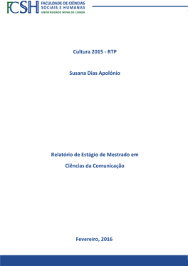 Cultura 2015 - RTP