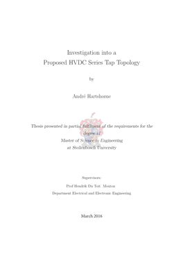 Investigation Into a Proposed HVDC Series Tap Topology