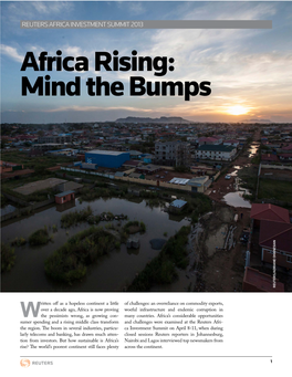 Africa Rising: Mind the Bumps R I a N E Oh Es REUTERS/Ad