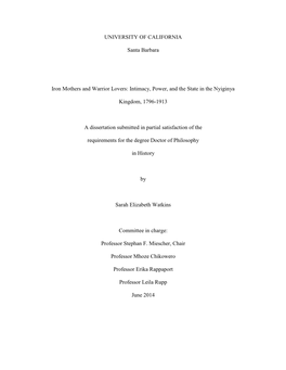 UC Santa Barbara Dissertation Template