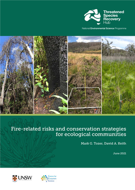 Fire-Related Risks and Conservation Strategies for Ecological Communities