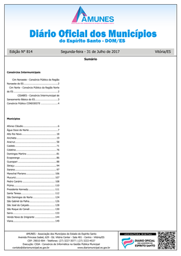 31 De Julho De 2017 Edição N° 814 Vitória/ES