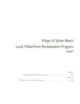 Village of Sylvan Beach Local Waterfront Revitalization Program DRAFT