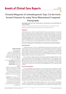 Prenatal Diagnosis of Achondrogenesis Type 2 in the Early Second Trimester by Using Three-Dimensional Computed Tomography