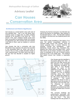 Carr Houses Advisory Leaflet