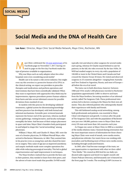 Social Media and the DNA of Health Care