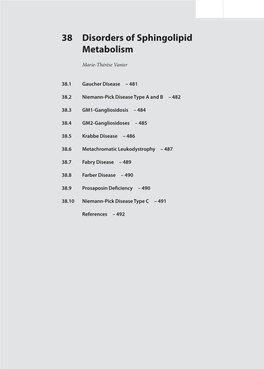 38 Disorders of Sphingolipid Metabolism