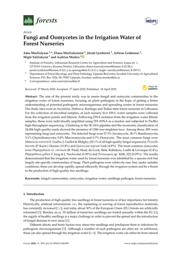 Fungi and Oomycetes in the Irrigation Water of Forest Nurseries