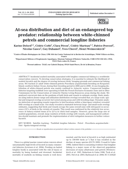 Relationship Between White-Chinned Petrels and Commercial Longline F