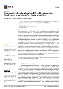 Ecosystem Services Provisioning, Urban Growth and the Rural–Urban Interface: a Case Study from China