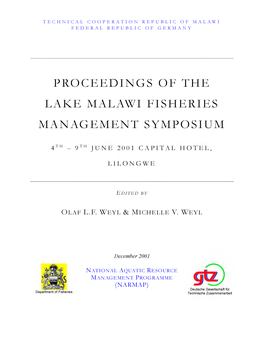 Proceedings of the Lake Malawi Fisheries Management Symposium