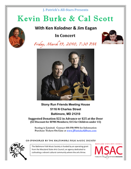 Kevin Burke Concert Flyer