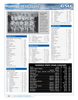 Year-By-Year Scores Panthers