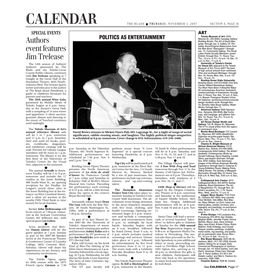 CALENDAR the BLADE Y THURSDAY, NOVEMBER 1, 2007 SECTION E, PAGE 16