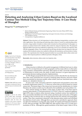 Detecting and Analyzing Urban Centers Based on the Localized Contour Tree Method Using Taxi Trajectory Data: a Case Study of Shanghai