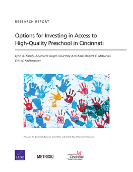 Options for Investing in Access to High-Quality Preschool in Cincinnati