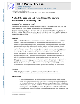 Remodeling of the Neuronal Microtubules in the Brain by Cdk5