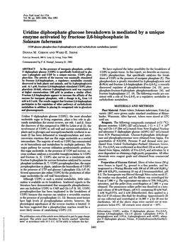 Uridine Diphosphate Glucose Breakdown Is Mediated by a Unique