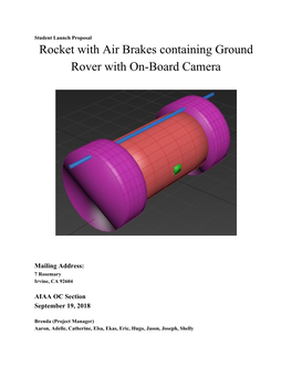 Rocket with Air Brakes Containing Ground Rover with On-Board Camera