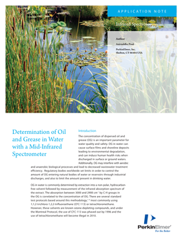 Determination of Oil and Grease in Water with a Mid-Infrared