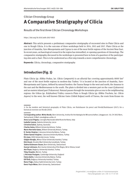 A Comparative Stratigraphy of Cilicia