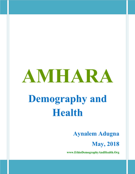 Amhara: Demography and Health