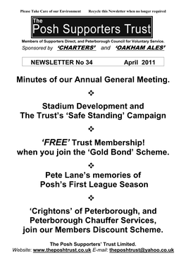 Minutes of Our Annual General Meeting. Stadium Development And