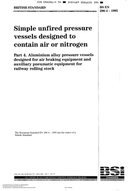 Simple Unfired Pressure Vessels Designed to Contain Air Or Nitrogen