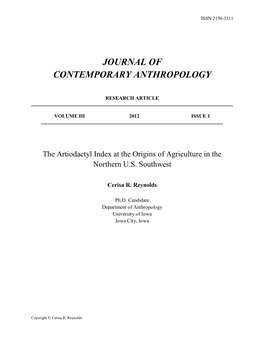 The Artiodactyl Index at the Origins of Agriculture in the Northern U.S. Southwest