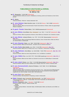 1 FAMILIENBUCH GRAITSCHEN Bei BÜRGEL