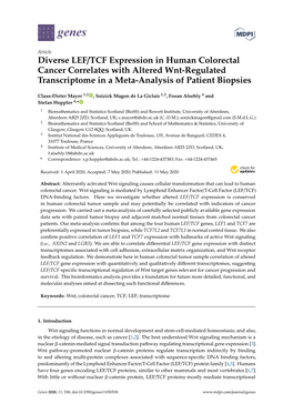 Diverse LEF/TCF Expression in Human Colorectal Cancer Correlates with Altered Wnt-Regulated Transcriptome in a Meta-Analysis of Patient Biopsies