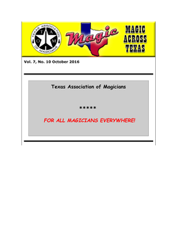 Texas Association of Magicians ***** for ALL MAGICIANS