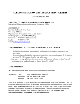 Subcommission on Cretaceous Stratigraphy