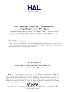 The Propaganda Model and Intersectionality