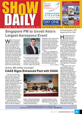 DAY ONE Singapore PM to Unveil Asia's Largest Aerospace Event
