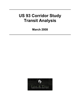 US 93 Corridor Study Transit Analysis