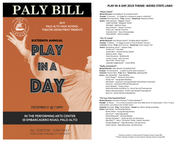 Play in a Day 2019 Playbillv4-In Sequential Order