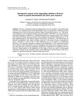 Based on Partial Mitochondrial 16S Rdna Gene Sequences