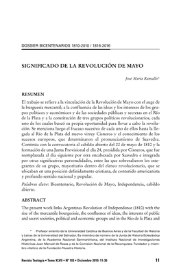 Significado De La Revolución De Mayo