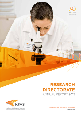Research Directorate Annual Report 2015