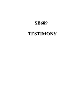 SB689 Testimony.Odt