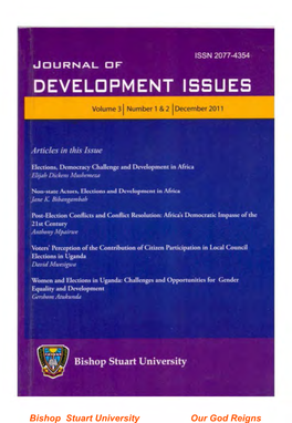 Bishop Stuart University Our God Reigns JOURNAL of DEVELOPMENT ISSUES