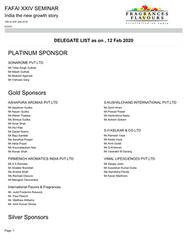 DELEGATE LIST As on , 12 Feb 2020