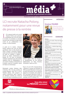 LCI Recrute Natacha Polony, Notamment Pour Une Revue De