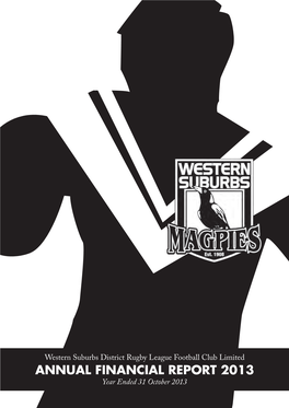 Western Suburbs District Rugby League Club 2013 Annual Report