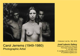 Carol Jerrems (1949-1980)