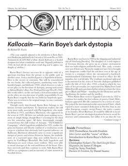 Kallocain—Karin Boye's Dark Dystopia