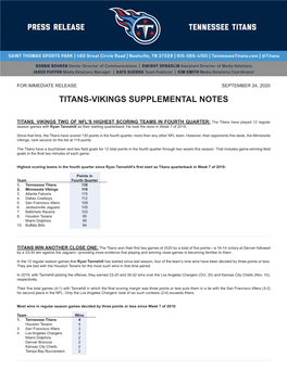 Titans-Vikings Supplemental Notes