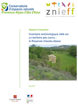 Inventaire Entomologique Ciblé Sur Un Territoire Peu Connu : Le Rosanais (Hautes-Alpes)